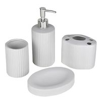 White Ceramic bathroom set - 4 pcs